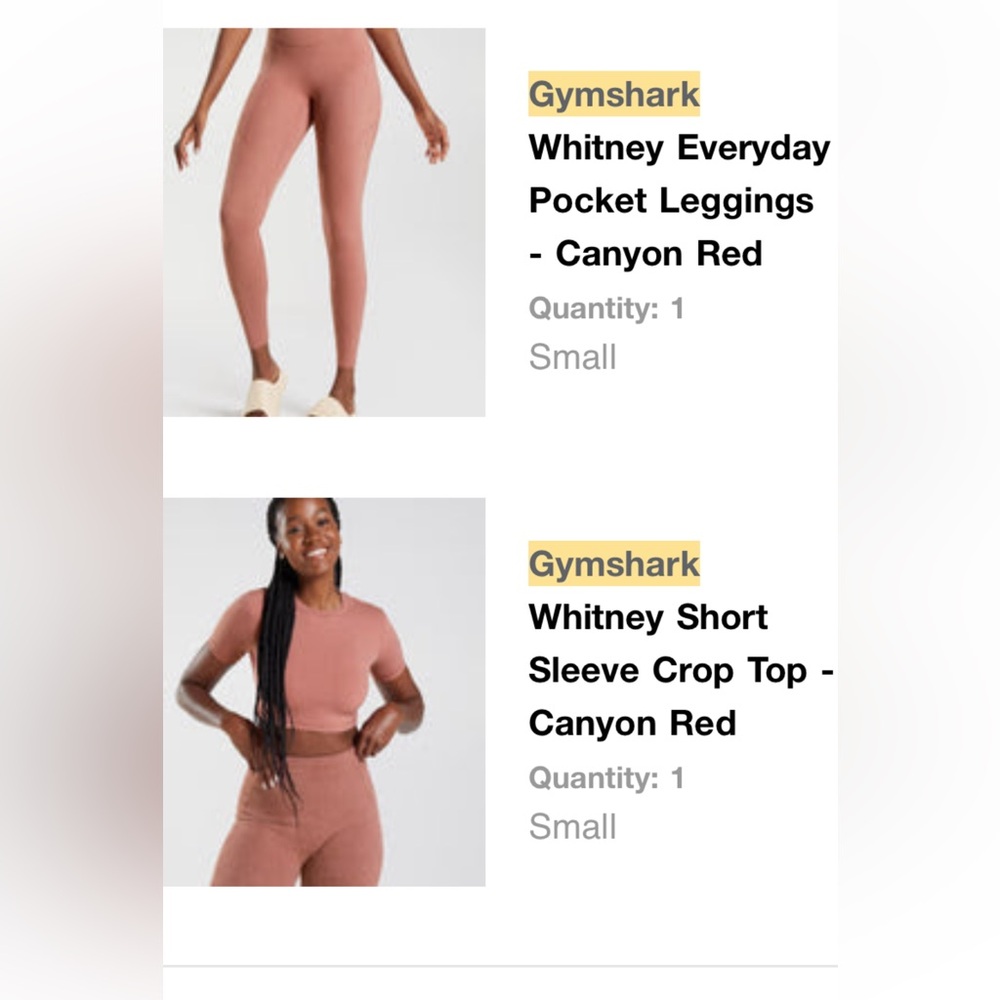 Gymshark X Whitney Simmons Set - Canyon Red - Picture 5 of 6